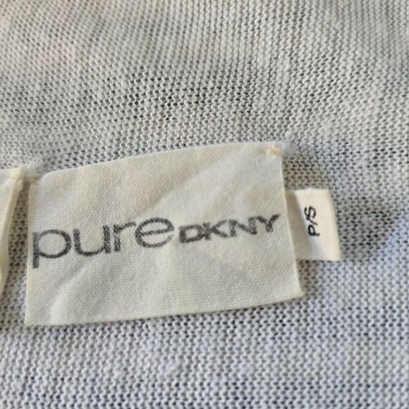 Pure DKNY Linen Open Front Cardigan Sweater Wrap White Size P/S - Picture 7 of 10